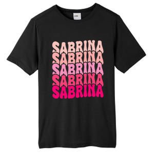 Personalized Name Sabrina I Love Sabrina Groovy 80S Tall Fusion ChromaSoft Performance T-Shirt