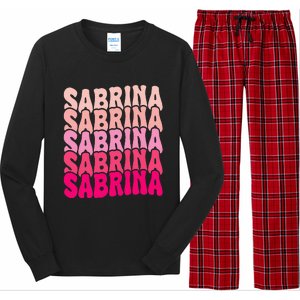 Personalized Name Sabrina I Love Sabrina Groovy 80S Long Sleeve Pajama Set