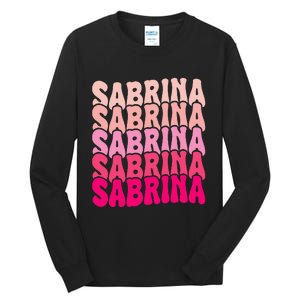 Personalized Name Sabrina I Love Sabrina Groovy 80S Tall Long Sleeve T-Shirt