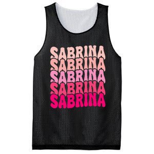 Personalized Name Sabrina I Love Sabrina Groovy 80S Mesh Reversible Basketball Jersey Tank