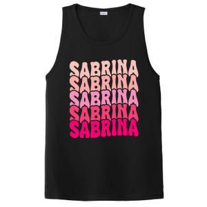 Personalized Name Sabrina I Love Sabrina Groovy 80S PosiCharge Competitor Tank