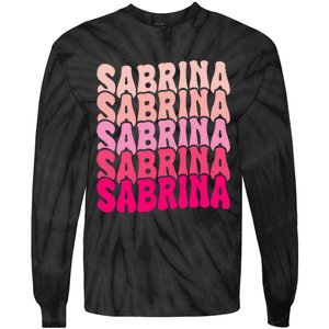 Personalized Name Sabrina I Love Sabrina Groovy 80S Tie-Dye Long Sleeve Shirt