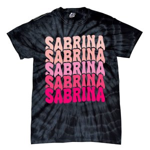 Personalized Name Sabrina I Love Sabrina Groovy 80S Tie-Dye T-Shirt