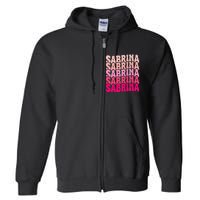 Personalized Name Sabrina I Love Sabrina Groovy 80S Full Zip Hoodie