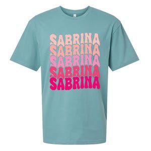 Personalized Name Sabrina I Love Sabrina Groovy 80S Sueded Cloud Jersey T-Shirt