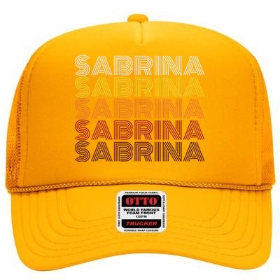 Personalized Name Sabrina Vintage Sabrina Retro High Crown Mesh Back Trucker Hat