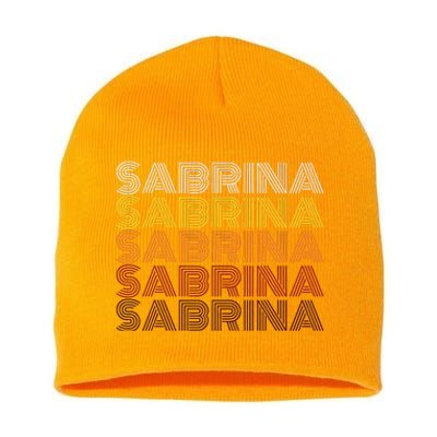 Personalized Name Sabrina Vintage Sabrina Retro Short Acrylic Beanie