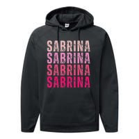 Personalized Name Sabrina I Love Sabrina Vintage Performance Fleece Hoodie