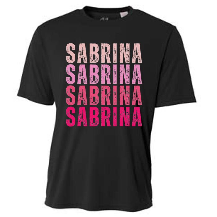 Personalized Name Sabrina I Love Sabrina Vintage Cooling Performance Crew T-Shirt