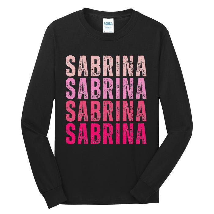 Personalized Name Sabrina I Love Sabrina Vintage Tall Long Sleeve T-Shirt