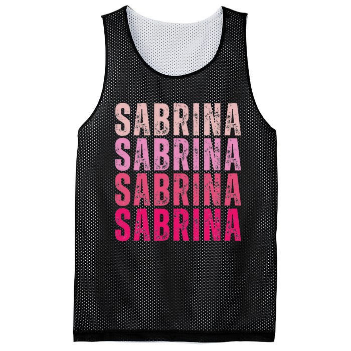 Personalized Name Sabrina I Love Sabrina Vintage Mesh Reversible Basketball Jersey Tank