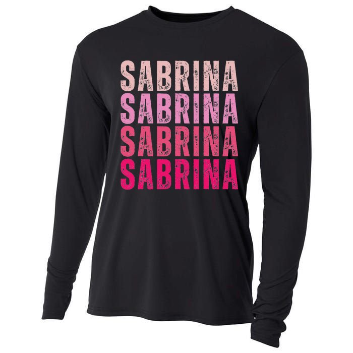 Personalized Name Sabrina I Love Sabrina Vintage Cooling Performance Long Sleeve Crew