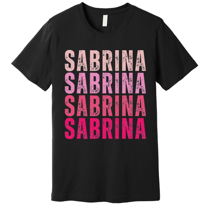 Personalized Name Sabrina I Love Sabrina Vintage Premium T-Shirt