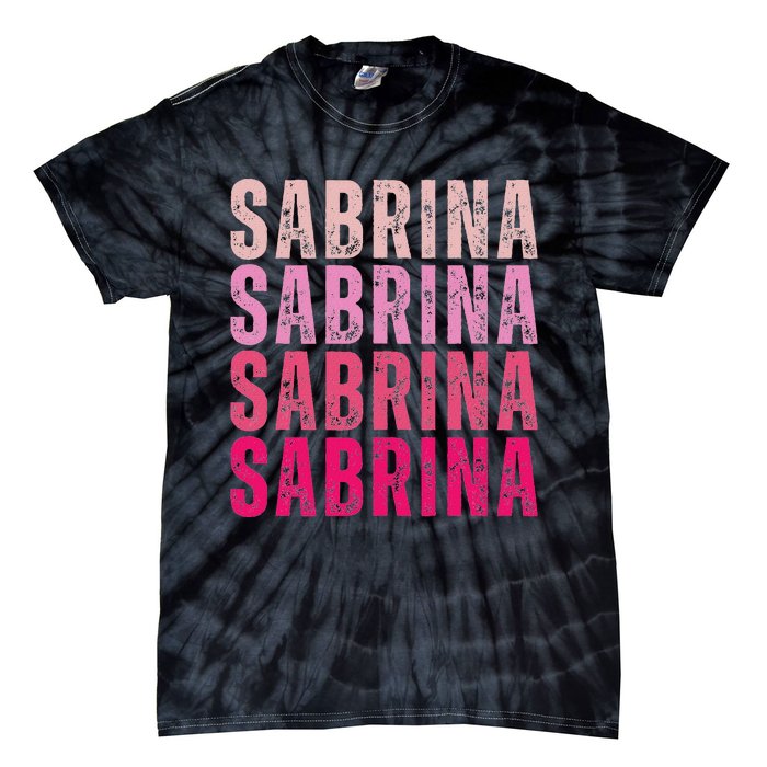 Personalized Name Sabrina I Love Sabrina Vintage Tie-Dye T-Shirt