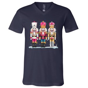 Pin.K Nutcracker Squad Xmas Funny Christmas V-Neck T-Shirt