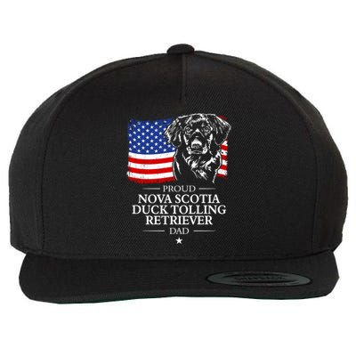 Proud Nova Scotia Duck Tolling Retriever Dad American Flag Gift Wool Snapback Cap