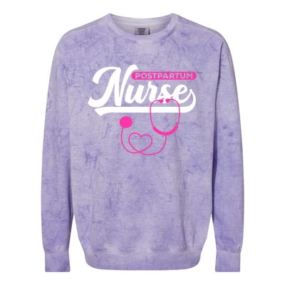 Postpartum Nursing Stethoscope Mother Nurse Funny Mom Gift Colorblast Crewneck Sweatshirt