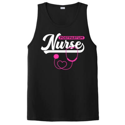 Postpartum Nursing Stethoscope Mother Nurse Funny Mom Gift PosiCharge Competitor Tank