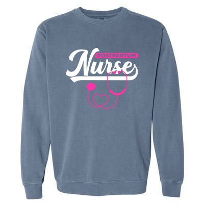 Postpartum Nursing Stethoscope Mother Nurse Funny Mom Gift Garment-Dyed Sweatshirt