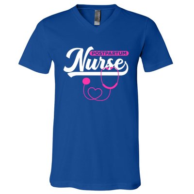 Postpartum Nursing Stethoscope Mother Nurse Funny Mom Gift V-Neck T-Shirt