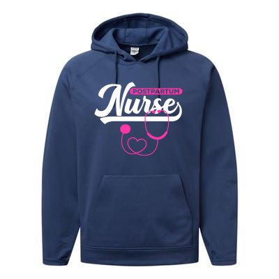 Postpartum Nursing Stethoscope Mother Nurse Funny Mom Gift Performance Fleece Hoodie