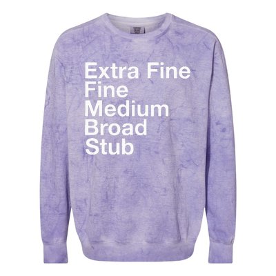 Pen Nib Sizes Colorblast Crewneck Sweatshirt