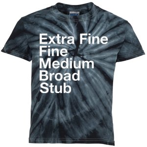 Pen Nib Sizes Kids Tie-Dye T-Shirt