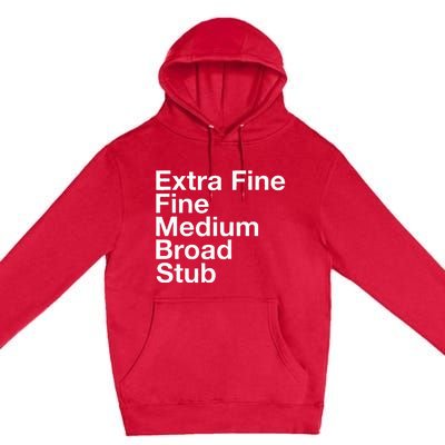 Pen Nib Sizes Premium Pullover Hoodie