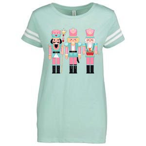 Pink Nutcracker Squad Xmas Pink Christmas Pajamas  Enza Ladies Jersey Football T-Shirt