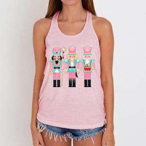 Pink Nutcracker Squad Xmas Pink Christmas Pajamas  Women's Knotted Racerback Tank