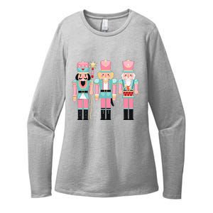 Pink Nutcracker Squad Xmas Pink Christmas Pajamas  Womens CVC Long Sleeve Shirt