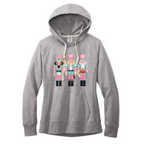 Pink Nutcracker Squad Xmas Pink Christmas Pajamas  Women's Fleece Hoodie