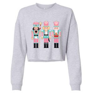 Pink Nutcracker Squad Xmas Pink Christmas Pajamas  Cropped Pullover Crew