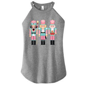 Pink Nutcracker Squad Xmas Pink Christmas Pajamas  Women's Perfect Tri Rocker Tank