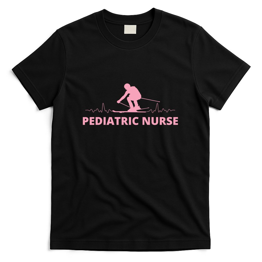 Pediatric Nurse Skiing Lover Funny Skiers Gifts T-Shirt