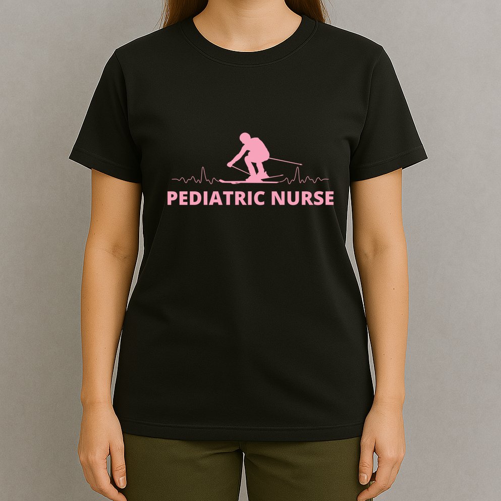 Pediatric Nurse Skiing Lover Funny Skiers Gifts T-Shirt