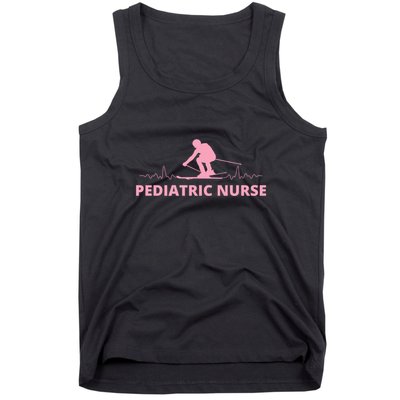 Pediatric Nurse Skiing Lover Funny Skiers Gifts Tank Top