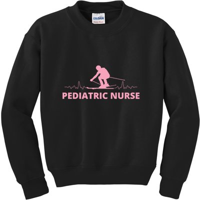 Pediatric Nurse Skiing Lover Funny Skiers Gifts Kids Sweatshirt