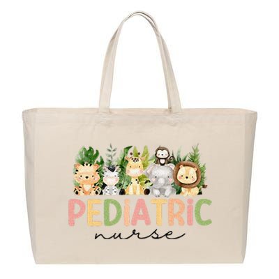 Pediatric Nurse Safari Baby Animals Nurse Appreciation Week Cotton Canvas Jumbo Tote