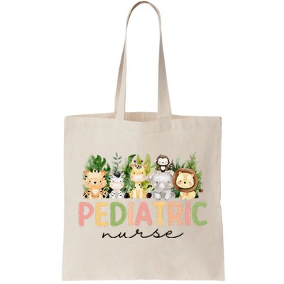 Pediatric Nurse Safari Baby Animals Nurse Appreciation Week Tote Bag