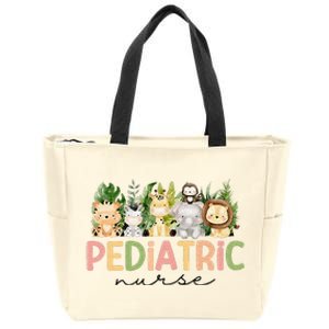 Pediatric Nurse Safari Baby Animals Nurse Appreciation Week Zip Tote Bag