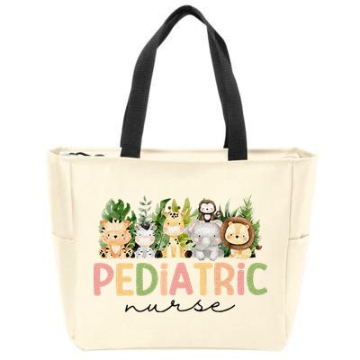 Pediatric Nurse Safari Baby Animals Nurse Appreciation Week Zip Tote Bag