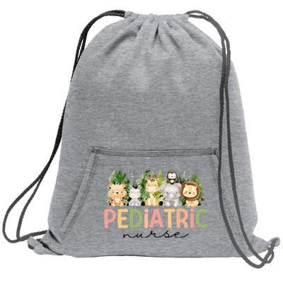 Pediatric Nurse Safari Baby Animals Nurse Appreciation Week Sweatshirt Cinch Pack Bag