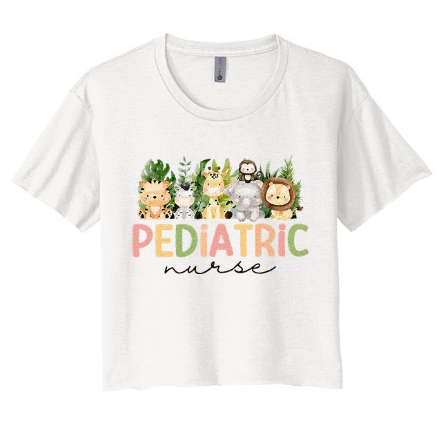 Pediatric Nurse Safari Baby Animals Nurse Appreciation Week Crop Top