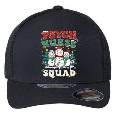 Psych Nurse Squad Funny Christmas Snowmies Nurse Stethoscope Gift Flexfit Unipanel Trucker Cap