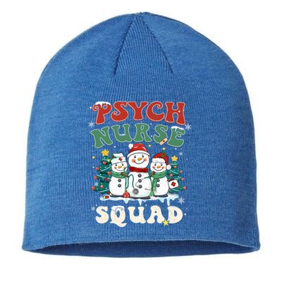 Psych Nurse Squad Funny Christmas Snowmies Nurse Stethoscope Gift Sustainable Beanie