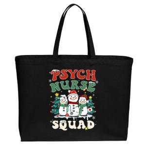 Psych Nurse Squad Funny Christmas Snowmies Nurse Stethoscope Gift Cotton Canvas Jumbo Tote