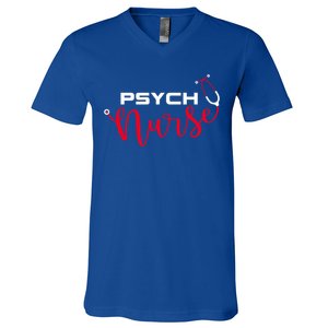 Psychiatric Nurse Stethoscope Psych Nurse Gift V-Neck T-Shirt