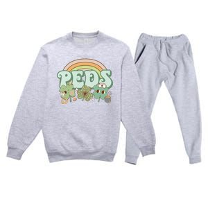 Pediatrics Nurse St Patricks Day Premium Crewneck Sweatsuit Set