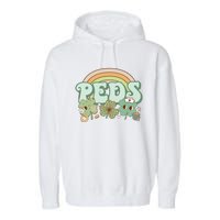 Pediatrics Nurse St Patricks Day Garment-Dyed Fleece Hoodie